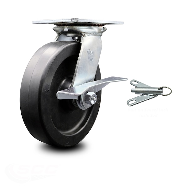 8 Inch Polyolefin Caster with Ball Bearing and Brake/Swivel Lock